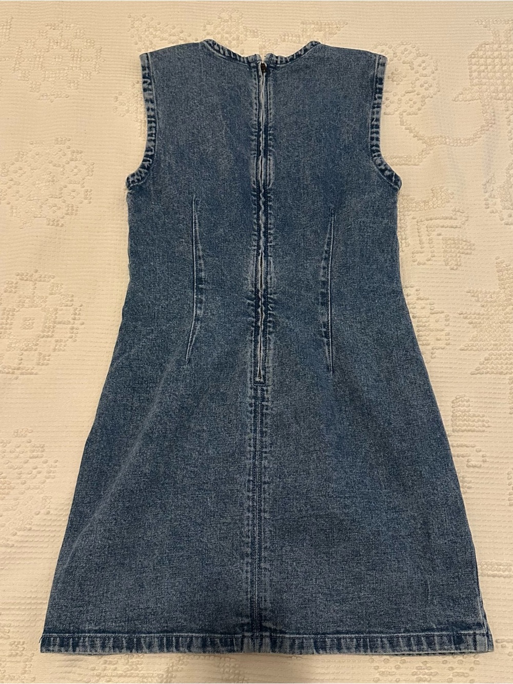 Abercrombie & Fitch Sleeveless Light Blue Denim Mini Dress - Picture 3 of 9